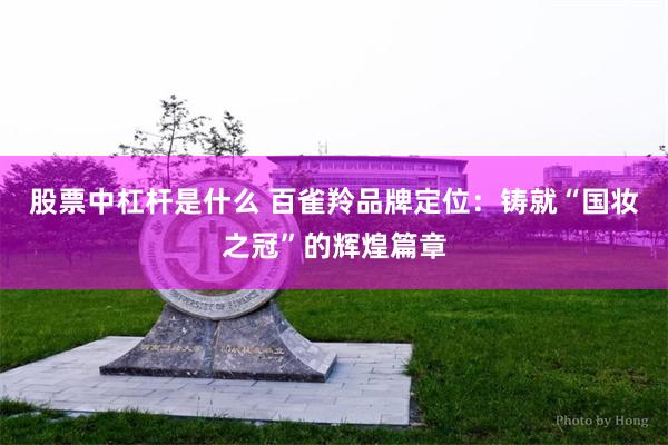 股票中杠杆是什么 百雀羚品牌定位：铸就“国妆之冠”的辉煌篇章