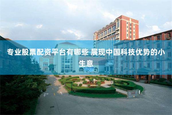 专业股票配资平台有哪些 展现中国科技优势的小生意