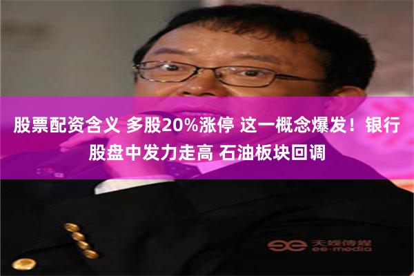 股票配资含义 多股20%涨停 这一概念爆发！银行股盘中发力走高 石油板块回调