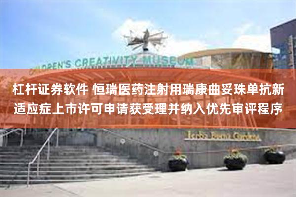 杠杆证券软件 恒瑞医药注射用瑞康曲妥珠单抗新适应症上市许可申请获受理并纳入优先审评程序